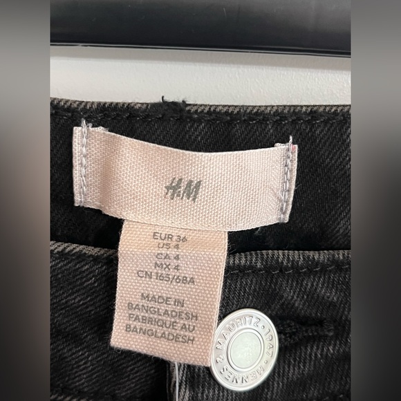 NWT H&M Jeans Women’s 4 Slim Regular Ankle‎ Black Straight Leg Comfort Stretch - Picture 4 of 11